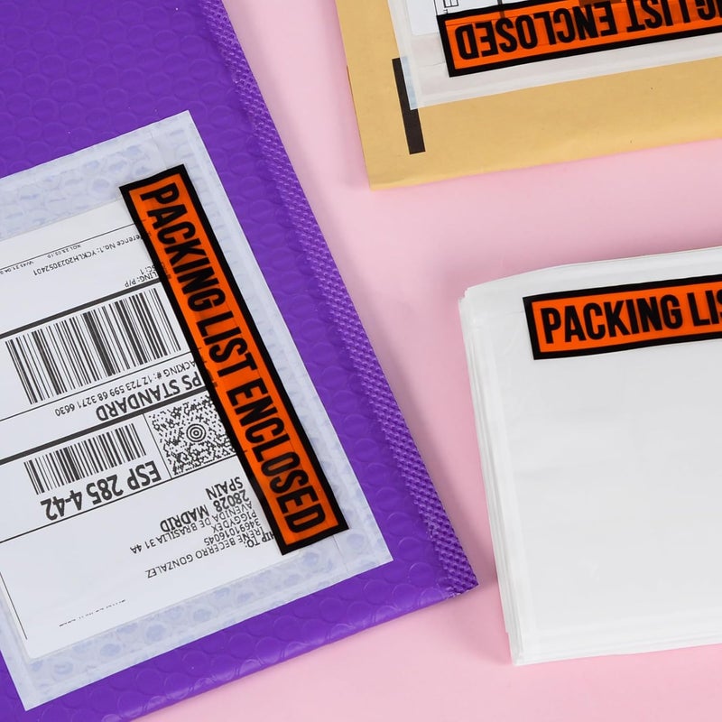 IN SAFE PACK 100 PCS 4.5"x 5.5" Packing List Envelopes - Self-Adhesive Shipping/Mailing Pouch Enclosed Bags for Packing Slips Invoice Label… - Image 5